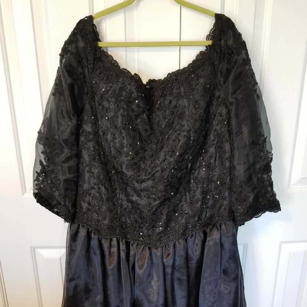 Black Special Occasion Off the Shoulder Dress